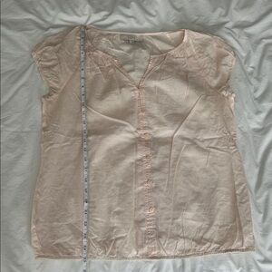 LOFT Light Pink Cap Sleeve Blouse